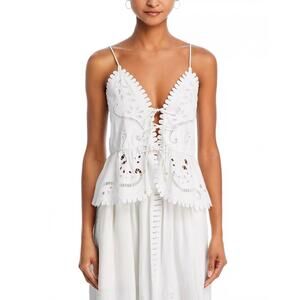 NEW SEA liat embroidery cami top in white